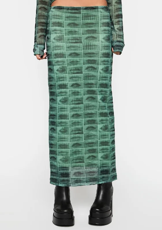 Stylish Women's Clothing Premium Style Offers Pout Mesh Maxi Skirt