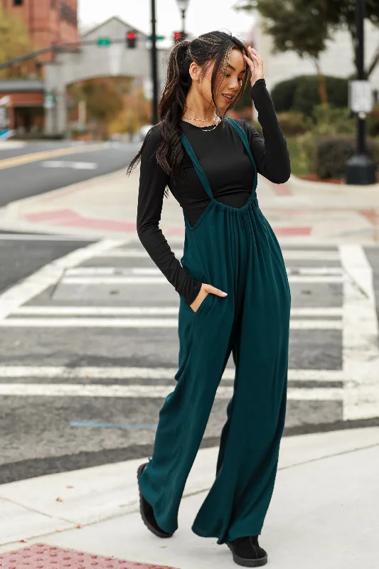 Women's Outerwear Garments Luxury Casual Deals FINAL SALE - Glamorous Influence Hunter Green Suspender Jumpsuit Women's Outerwear Garments Luxury Casual Deals FINAL SALE - Glamorous Influence Hunter Green Suspender Jumpsuit