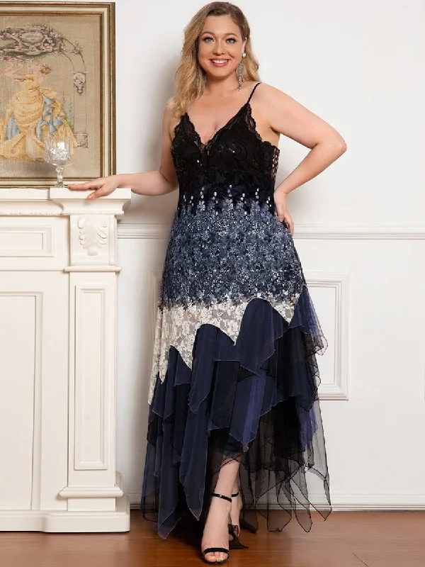 Women's Casual Wear Clothing Special Offers, Don't Miss Plus Size V Neck Asymmetrical Hems Prom Dresses Women's Casual Wear Clothing Special Offers, Don't Miss Plus Size V Neck Asymmetrical Hems Prom Dresses