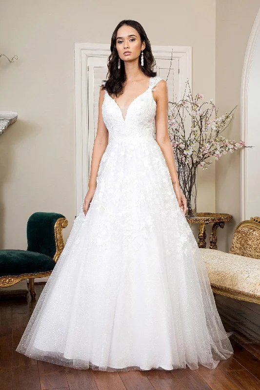 Women's Clothing With Trendy Designs Refined Fashion Sale Long Floral Cap Sleeve Glitter Mesh Wedding Gown Women's Clothing With Trendy Designs Refined Fashion Sale Long Floral Cap Sleeve Glitter Mesh Wedding Gown