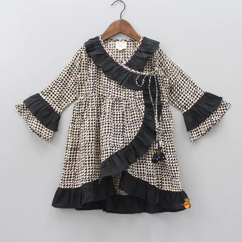 Women's Professional Garments Elevated Casual Discounts Frilly Shapes Printed Angarkha Dress Women's Professional Garments Elevated Casual Discounts Frilly Shapes Printed Angarkha Dress
