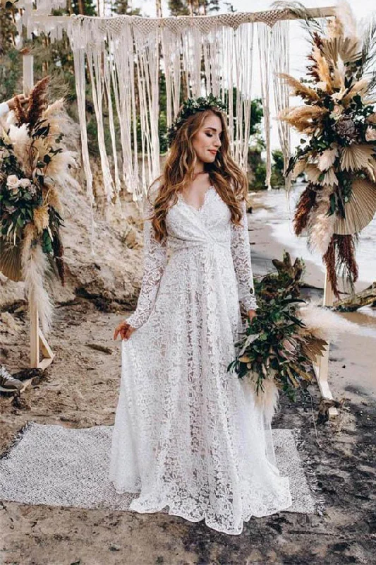 Women's Sports Apparel Fashion Essentials Long Sleeve Rustic Wedding Dresses Lace Appliqued Beach Wedding Dress Women's Sports Apparel Fashion Essentials Long Sleeve Rustic Wedding Dresses Lace Appliqued Beach Wedding Dress