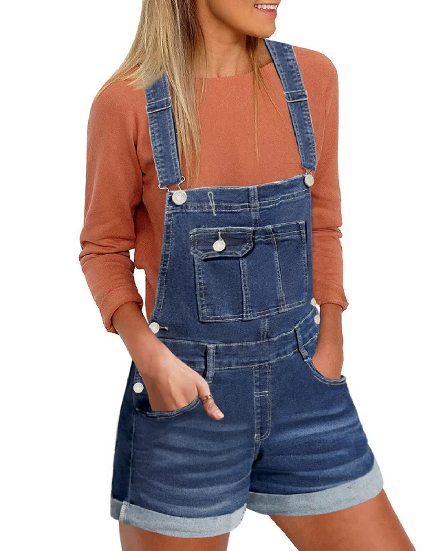 Casual Garments For Women Stylish Deals Women's Casual Cuffed Denim Bib Strap Overall Shorts Romper Shortall Jeans Casual Garments For Women Stylish Deals Women's Casual Cuffed Denim Bib Strap Overall Shorts Romper Shortall Jeans