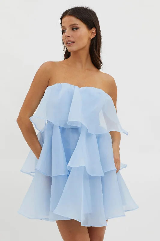 Women's Evening Garments Modish Fashion Discounts Behati Tiered Layer Mini Dress Blue Women's Evening Garments Modish Fashion Discounts Behati Tiered Layer Mini Dress Blue