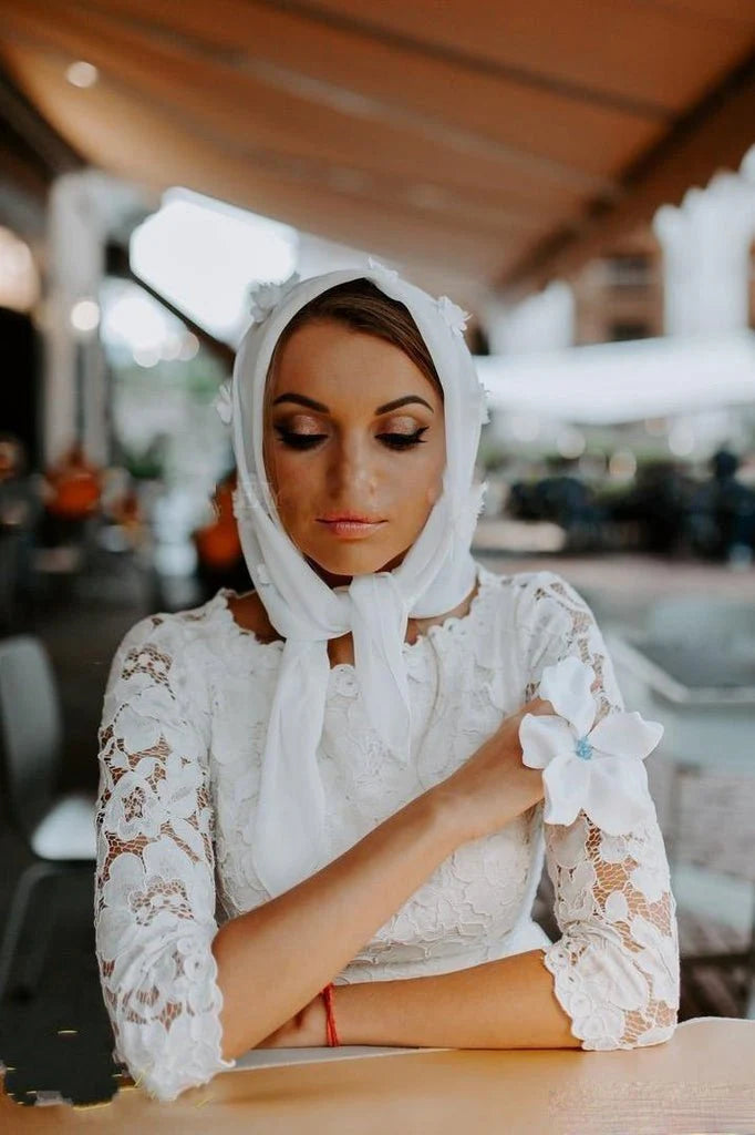 Women's High-Fashion Clothes Limited Time Offers A Line Scoop Neck Vintage High Quality 3/4 Sleeves Lace Appliques Wedding Dresses Women's High-Fashion Clothes Limited Time Offers A Line Scoop Neck Vintage High Quality 3/4 Sleeves Lace Appliques Wedding Dresses