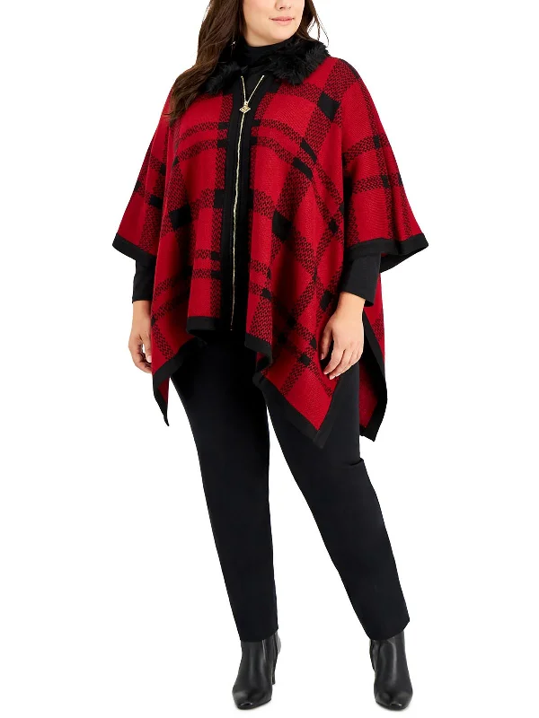 Casual Clothing For Women The Good Stuff Plus Womens Trimmed Zip Fall Poncho Sweater Casual Clothing For Women The Good Stuff Plus Womens Trimmed Zip Fall Poncho Sweater