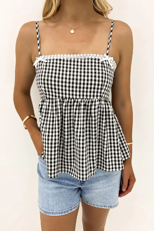 The Latest Fashion Trends Savannah Top Black Check