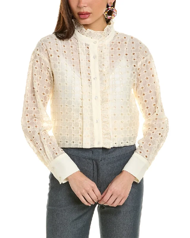 Snag Fabulous Fashion Bargains Gracia Circle Embroidered Shirt