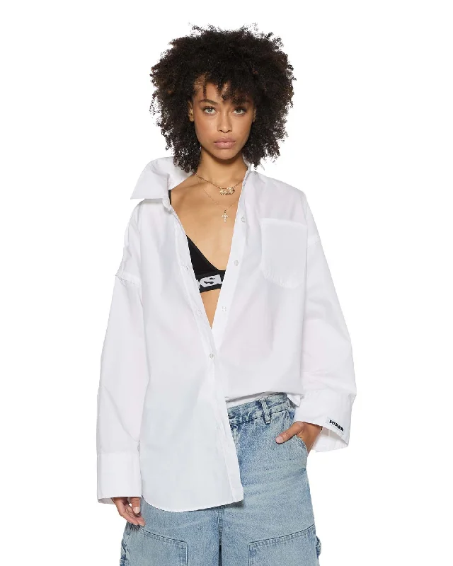 Chic Styles ASTRA LS SHIRT WHITE POPLIN