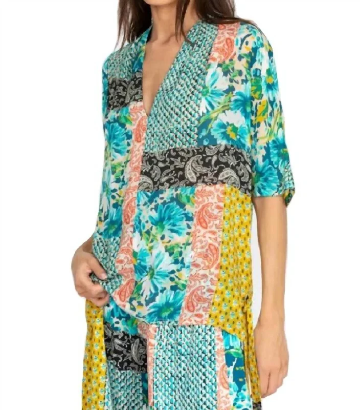Dive Into Trendy Styles Paisley Ravenne Top In Multi
