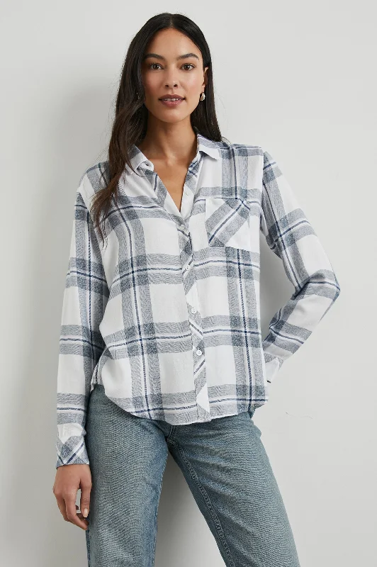 Daily Deals HUNTER SHIRT - WHITE INDIGO MELANGE