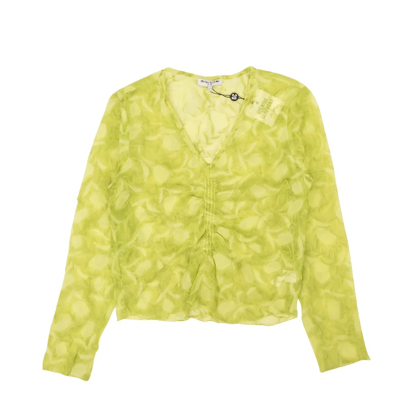 Flash Sale, Don't Miss Opening Ceremony Ls Crinkle Top - Yellow