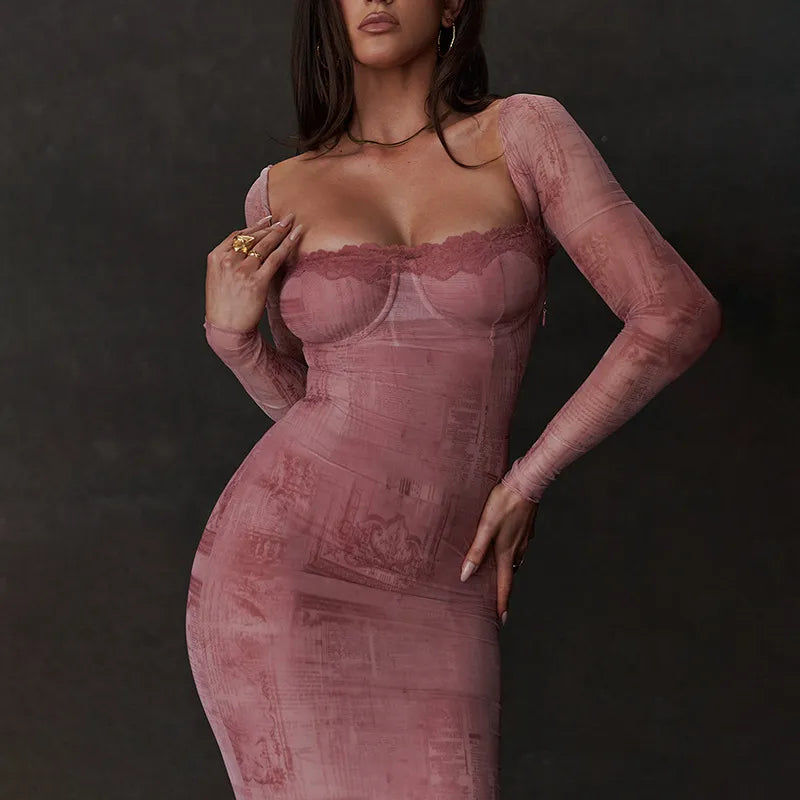 Women's Vintage-Inspired Clothing Best Sellers Elegant Lace Midi Dress