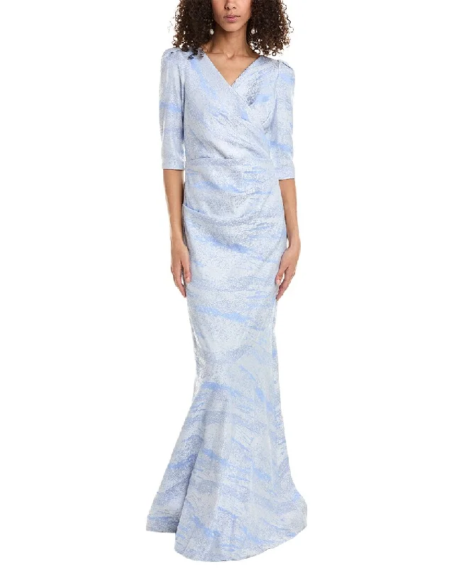 Women's Festive Attire Vintage-Inspired Style Offers Teri Jon by Rickie Freeman Jacquard Gown Women's Festive Attire Vintage-Inspired Style Offers Teri Jon by Rickie Freeman Jacquard Gown