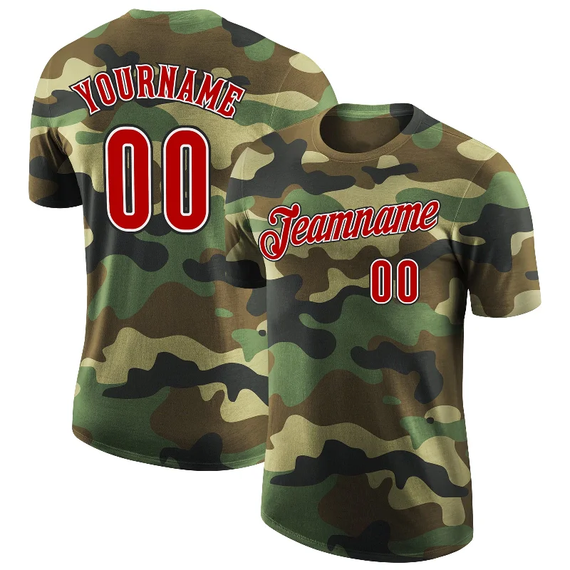 Casual Yet Sophisticated Unisex Fashion Budget Saver Custom Camo Red-Black Performance Salute To Service T-Shirt Casual Yet Sophisticated Unisex Fashion Budget Saver Custom Camo Red-Black Performance Salute To Service T-Shirt
