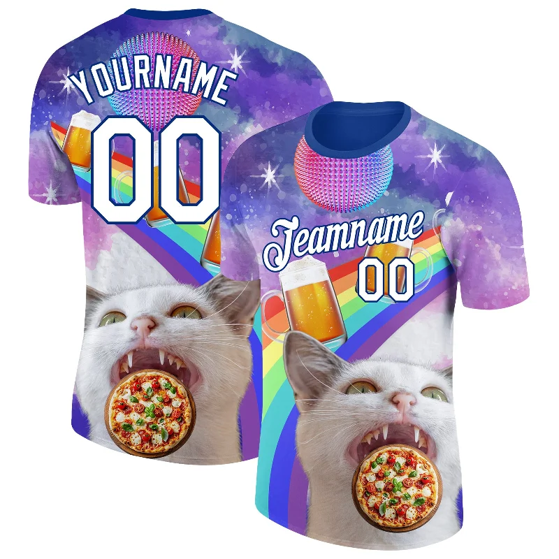 Chic And Contemporary Unisex Clothing Choices Unbeatable Prices Custom Purple White-Royal 3D Pattern Design Rave Animal Cat Performance T-Shirt Chic And Contemporary Unisex Clothing Choices Unbeatable Prices Custom Purple White-Royal 3D Pattern Design Rave Animal Cat Performance T-Shirt