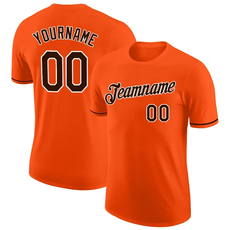 Stylish Unisex Outfit Ideas Quick Grab Deals Custom Orange Brown-White Performance T-Shirt Stylish Unisex Outfit Ideas Quick Grab Deals Custom Orange Brown-White Performance T-Shirt