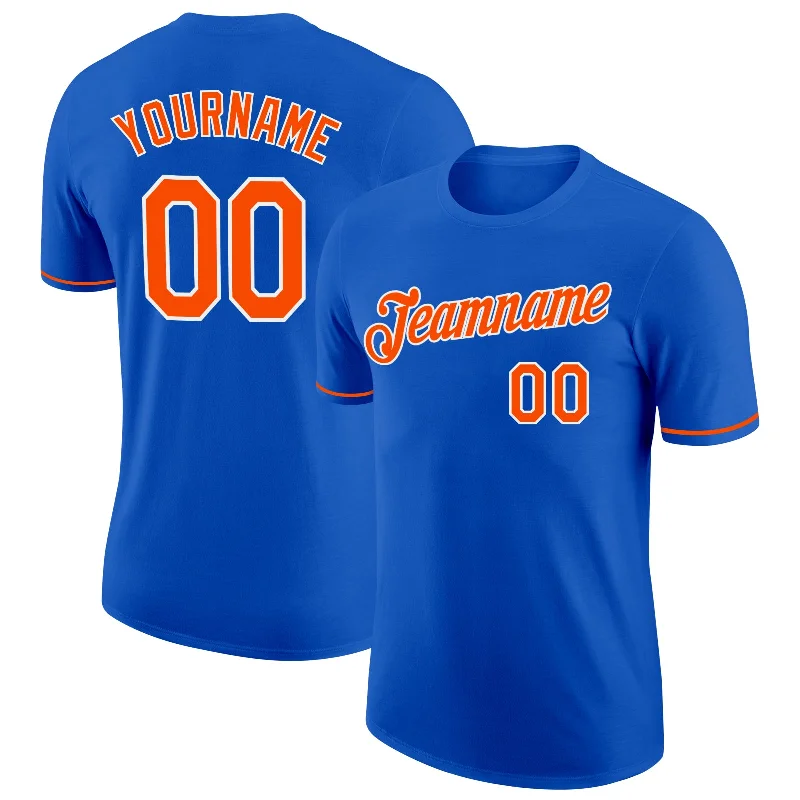Lightweight And Breathable Unisex Wear The Good Stuff Custom Thunder Blue Orange-White Performance T-Shirt Lightweight And Breathable Unisex Wear The Good Stuff Custom Thunder Blue Orange-White Performance T-Shirt