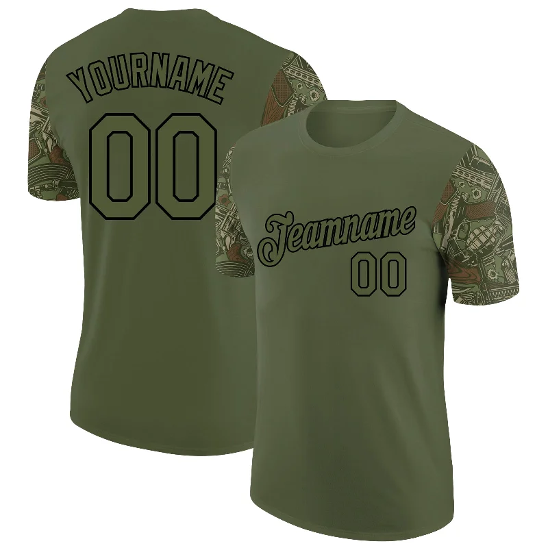 High-Quality Unisex Fashion Basics Romantic Fashion Discounts Custom Olive Black 3D Pattern Design Vintage Military Weapon Performance Salute To Service T-Shirt High-Quality Unisex Fashion Basics Romantic Fashion Discounts Custom Olive Black 3D Pattern Design Vintage Military Weapon Performance Salute To Service T-Shirt