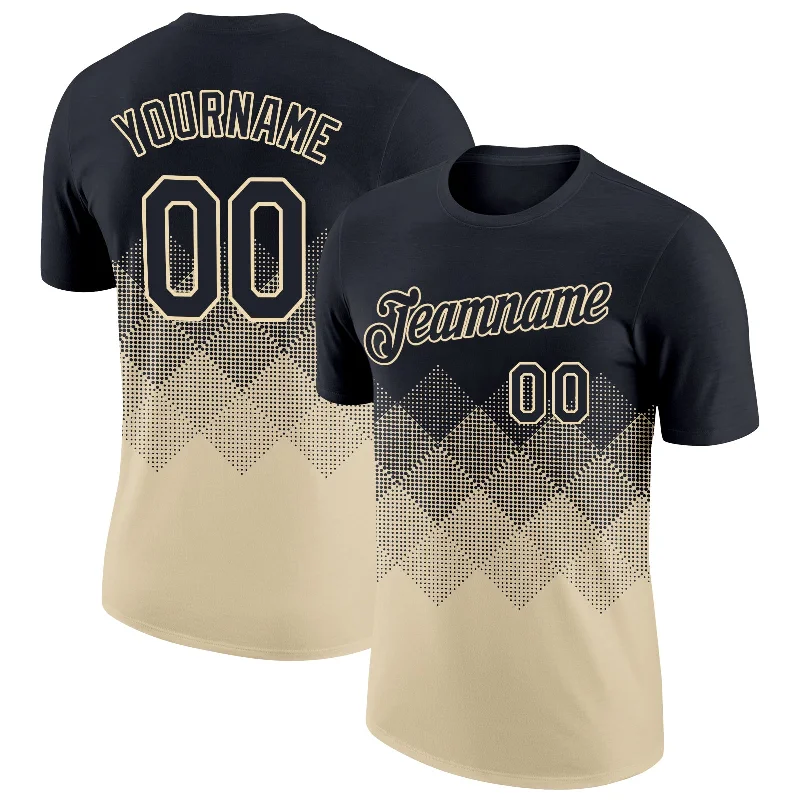 Chic And Casual Unisex Fashion Trends Big Discounts Custom Black Cream 3D Pattern Design Gradient Square Shapes Performance T-Shirt Chic And Casual Unisex Fashion Trends Big Discounts Custom Black Cream 3D Pattern Design Gradient Square Shapes Performance T-Shirt