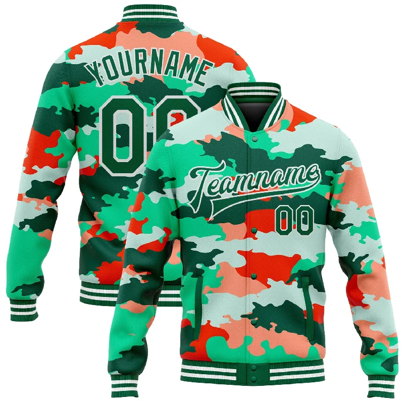 Gender-Neutral Trendy Clothing Styles Minimalist Fashion Sale Custom Camo Kelly Green-White Fluorescent Camouflage 3D Bomber Full-Snap Varsity Letterman Salute To Service Jacket Gender-Neutral Trendy Clothing Styles Minimalist Fashion Sale Custom Camo Kelly Green-White Fluorescent Camouflage 3D Bomber Full-Snap Varsity Letterman Salute To Service Jacket