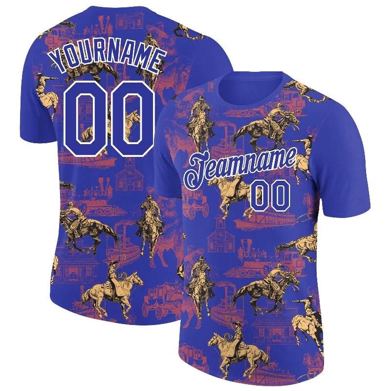 Gender-Neutral Clothing Styles Sophisticated Style Offers Custom Dark Purple White 3D Pattern Design Cowboy Rodeo Performance T-Shirt Gender-Neutral Clothing Styles Sophisticated Style Offers Custom Dark Purple White 3D Pattern Design Cowboy Rodeo Performance T-Shirt