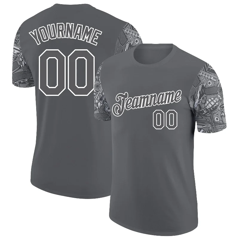 Sleek And Stylish Unisex Outerwear Smart Casual Deals Custom Steel Gray White 3D Pattern Design Vintage Military Weapon Performance T-Shirt Sleek And Stylish Unisex Outerwear Smart Casual Deals Custom Steel Gray White 3D Pattern Design Vintage Military Weapon Performance T-Shirt